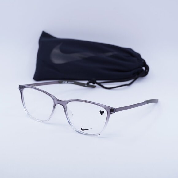 NIKE 7284 025 Square Eyeglasses 54mm - Dark Grey/Cargo Khaki - Picture 6 of 8